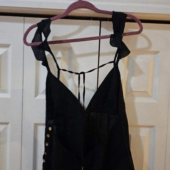 Free People Women's Black Josie Side Buttons Detail Mini Dress Size Medium - Picture 10 of 16